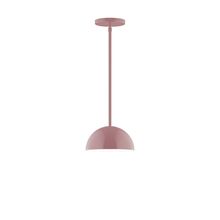 Montclair Light Works STG431-20-L10 - 8" Axis Mini Dome LED Stem Hung Pendant, Mauve