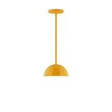 Montclair Light Works STG431-21-L10 - 8" Axis Mini Dome LED Stem Hung Pendant, Bright Yellow