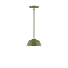 Montclair Light Works STG431-22-L10 - 8" Axis Mini Dome LED Stem Hung Pendant, Fern Green