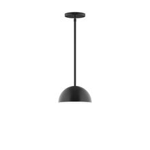 Montclair Light Works STG431-41-L10 - 8" Axis Mini Dome LED Stem Hung Pendant, Black