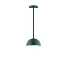 Montclair Light Works STG431-42-L10 - 8" Axis Mini Dome LED Stem Hung Pendant, Forest Green