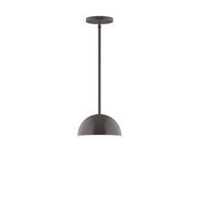 Montclair Light Works STG431-51-L10 - 8" Axis Mini Dome LED Stem Hung Pendant, Architectural Bronze