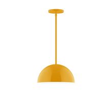 Montclair Light Works STG432-21-L12 - 12" Axis Dome LED Stem Hung Pendant, Bright Yellow