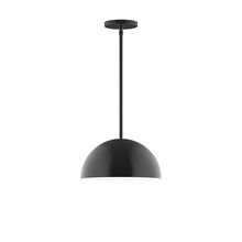 Montclair Light Works STG432-41-L12 - 12" Axis Dome LED Stem Hung Pendant, Black