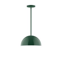 Montclair Light Works STG432-42-L12 - 12" Axis Dome LED Stem Hung Pendant, Forest Green