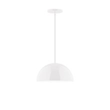 Montclair Light Works STG432-44-L12 - 12" Axis Dome LED Stem Hung Pendant, White