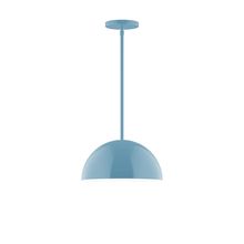 Montclair Light Works STG432-54-L12 - 12" Axis Dome LED Stem Hung Pendant, Light Blue