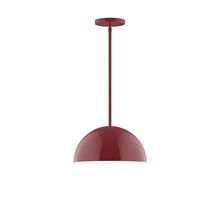 Montclair Light Works STG432-55-L12 - 12" Axis Dome LED Stem Hung Pendant, Barn Red