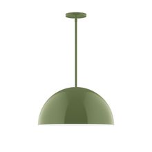 Montclair Light Works STG433-22-L13 - 18" Axis Dome LED Stem Hung Pendant, Fern Green