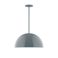 Montclair Light Works STG433-40-L13 - 18" Axis Dome LED Stem Hung Pendant, Slate Gray