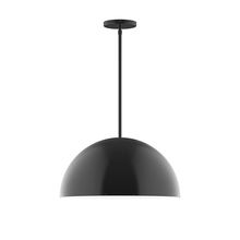 Montclair Light Works STG433-41-L13 - 18" Axis Dome LED Stem Hung Pendant, Black