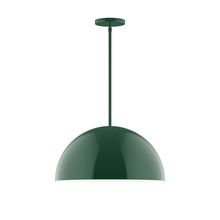 Montclair Light Works STG433-42-L13 - 18" Axis Dome LED Stem Hung Pendant, Forest Green