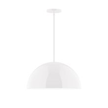 Montclair Light Works STG433-44-L13 - 18" Axis Dome LED Stem Hung Pendant, White