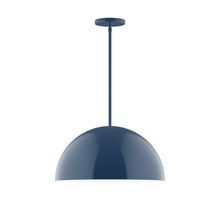 Montclair Light Works STG433-50-L13 - 18" Axis Dome LED Stem Hung Pendant, Navy