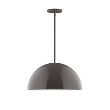 Montclair Light Works STG433-51-L13 - 18" Axis Dome LED Stem Hung Pendant, Architectural Bronze