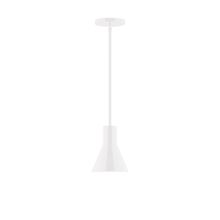 Montclair Light Works STG436-44-L10 - 6" Axis Flared Cone LED Stem Hung Pendant, White