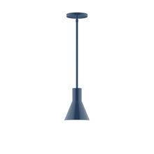 Montclair Light Works STG436-50-L10 - 6" Axis Flared Cone LED Stem Hung Pendant, Navy