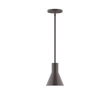 Montclair Light Works STG436-51-L10 - 6" Axis Flared Cone LED Stem Hung Pendant, Architectural Bronze