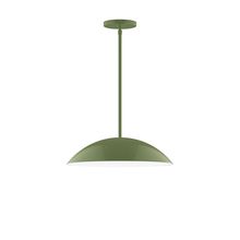 Montclair Light Works STG438-22-L13 - 16" Axis Half Dome LED Stem Hung Pendant, Fern Green