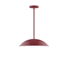 Montclair Light Works STG438-55-L13 - 16" Axis Half Dome LED Stem Hung Pendant, Barn Red