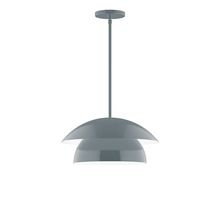 Montclair Light Works STGX446-40-L12 - 16" Nest LED Stem Hung Pendant, Slate Gray