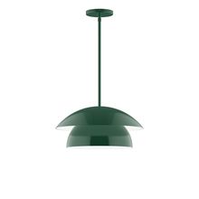 Montclair Light Works STGX446-42-L12 - 16" Nest LED Stem Hung Pendant, Forest Green