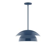 Montclair Light Works STGX446-50-L12 - 16" Nest LED Stem Hung Pendant, Navy