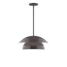 Montclair Light Works STGX446-51-L12 - 16" Nest LED Stem Hung Pendant, Architectural Bronze