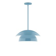 Montclair Light Works STGX446-54-L12 - 16" Nest LED Stem Hung Pendant, Light Blue