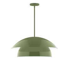 Montclair Light Works STGX447-22-L13 - 24" Nest LED Stem Hung Pendant, Fern Green