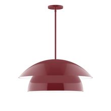 Montclair Light Works STGX447-55-L13 - 24" Nest LED Stem Hung Pendant, Barn Red