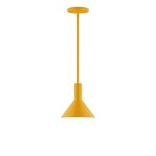 Montclair Light Works STGX451-21-L10 - 8" Stack Mini Cone LED Stem Hung Pendant, Bright Yellow