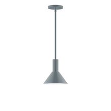 Montclair Light Works STGX451-40-L10 - 8" Stack Mini Cone LED Stem Hung Pendant, Slate Gray