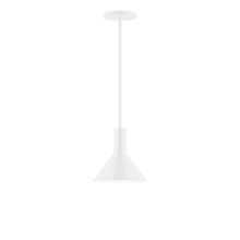 Montclair Light Works STGX451-44-L10 - 8" Stack Mini Cone LED Stem Hung Pendant, White