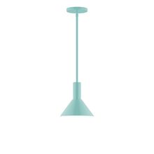 Montclair Light Works STGX451-48-L10 - 8" Stack Mini Cone LED Stem Hung Pendant, Sea Green