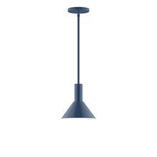 Montclair Light Works STGX451-50-L10 - 8" Stack Mini Cone LED Stem Hung Pendant, Navy