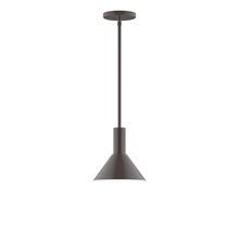 Montclair Light Works STGX451-51-L10 - 8" Stack Mini Cone LED Stem Hung Pendant, Architectural Bronze