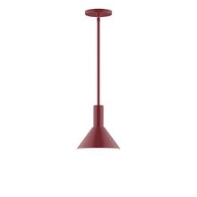 Montclair Light Works STGX451-55-L10 - 8" Stack Mini Cone LED Stem Hung Pendant, Barn Red