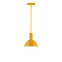 Montclair Light Works STGX456-21-L10 - 8" Stack Mini Dome LED Stem Hung Pendant, Bright Yellow