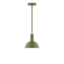 Montclair Light Works STGX456-22-L10 - 8" Stack Mini Dome LED Stem Hung Pendant, Fern Green