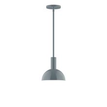 Montclair Light Works STGX456-40-L10 - 8" Stack Mini Dome LED Stem Hung Pendant, Slate Gray