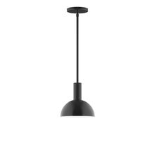 Montclair Light Works STGX456-41-L10 - 8" Stack Mini Dome LED Stem Hung Pendant, Black