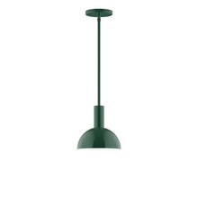 Montclair Light Works STGX456-42-L10 - 8" Stack Mini Dome LED Stem Hung Pendant, Forest Green