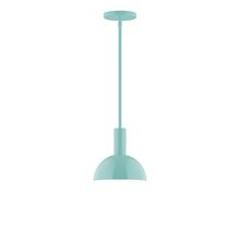 Montclair Light Works STGX456-48-L10 - 8" Stack Mini Dome LED Stem Hung Pendant, Sea Green