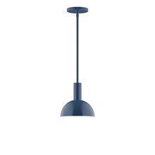 Montclair Light Works STGX456-50-L10 - 8" Stack Mini Dome LED Stem Hung Pendant, Navy