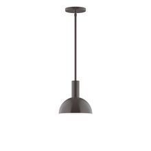 Montclair Light Works STGX456-51-L10 - 8" Stack Mini Dome LED Stem Hung Pendant, Architectural Bronze