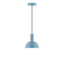 Montclair Light Works STGX456-54-L10 - 8" Stack Mini Dome LED Stem Hung Pendant, Light Blue