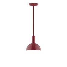 Montclair Light Works STGX456-55-L10 - 8" Stack Mini Dome LED Stem Hung Pendant, Barn Red