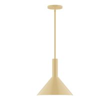 Montclair Light Works STGX466-17-L12 - 12" Stack Cone LED Stem Hung Pendant, Ivory