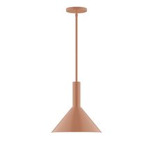 Montclair Light Works STGX466-19-L12 - 12" Stack Cone LED Stem Hung Pendant, Terracotta